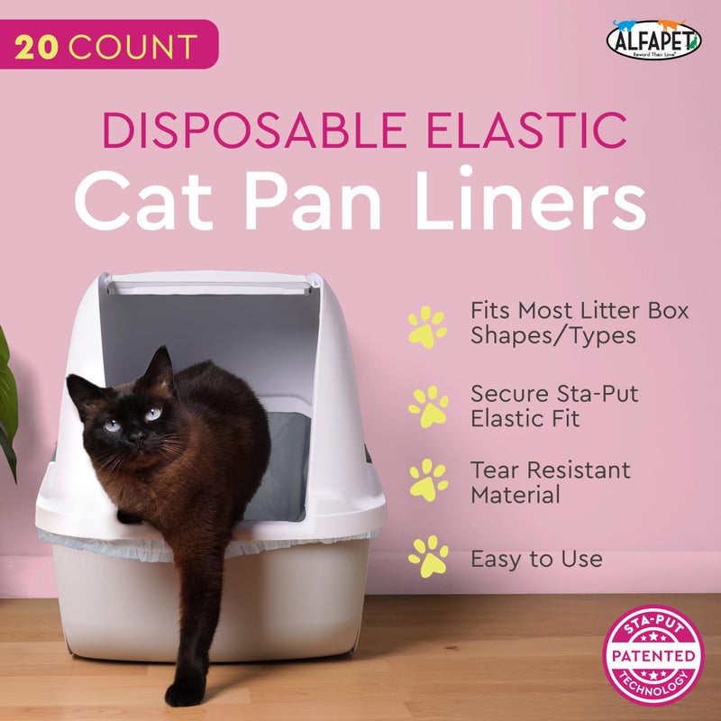 Alfapet Elastic Cat Litter Box Liners - Extra Giant 10 Count - Tear-Resistant Cat Litter Bags - Waterproof Kitty Litter Liners - Fits Litter box Pan Sizes XL, Giant, X-Giant, 37" x 18", 20 lb Capacity - Image 2